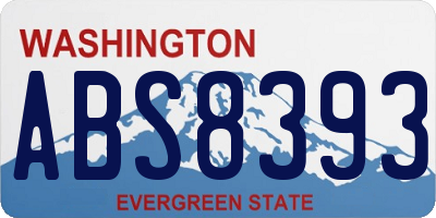 WA license plate ABS8393