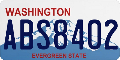 WA license plate ABS8402