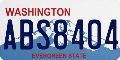 WA license plate ABS8404