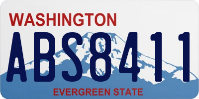 WA license plate ABS8411