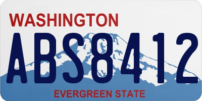 WA license plate ABS8412