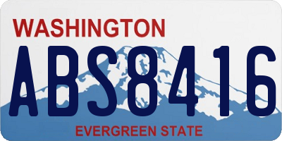 WA license plate ABS8416