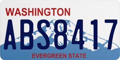 WA license plate ABS8417