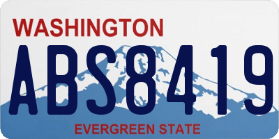 WA license plate ABS8419