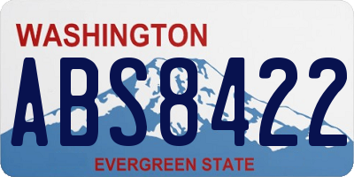 WA license plate ABS8422