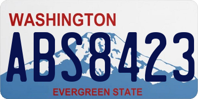 WA license plate ABS8423
