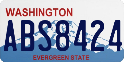 WA license plate ABS8424