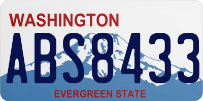 WA license plate ABS8433
