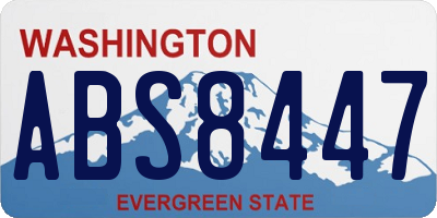 WA license plate ABS8447