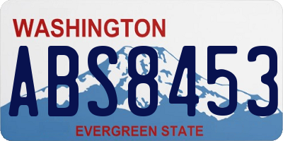 WA license plate ABS8453