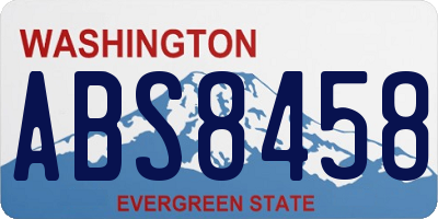 WA license plate ABS8458