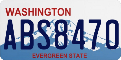 WA license plate ABS8470
