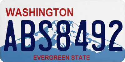 WA license plate ABS8492
