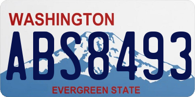 WA license plate ABS8493