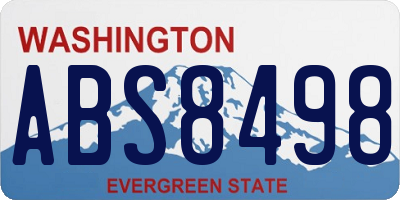 WA license plate ABS8498