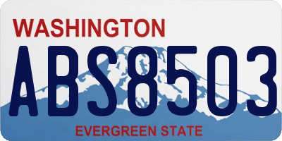 WA license plate ABS8503