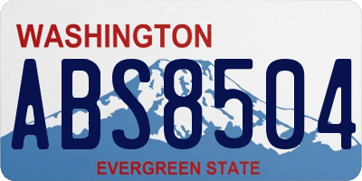 WA license plate ABS8504