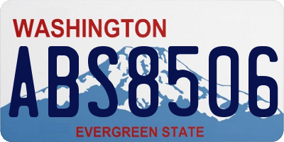 WA license plate ABS8506