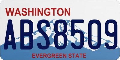 WA license plate ABS8509