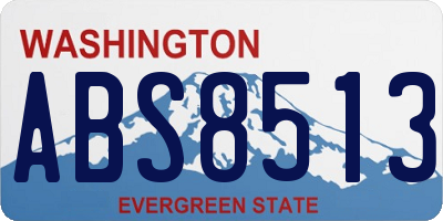 WA license plate ABS8513