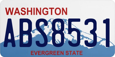WA license plate ABS8531