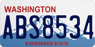 WA license plate ABS8534