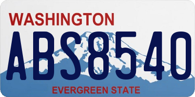 WA license plate ABS8540