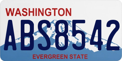 WA license plate ABS8542