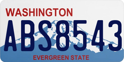 WA license plate ABS8543