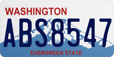 WA license plate ABS8547