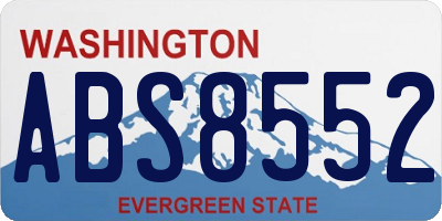 WA license plate ABS8552