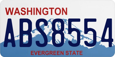 WA license plate ABS8554