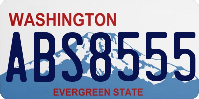 WA license plate ABS8555