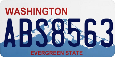 WA license plate ABS8563