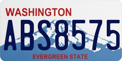 WA license plate ABS8575