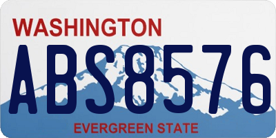 WA license plate ABS8576