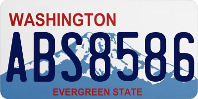 WA license plate ABS8586