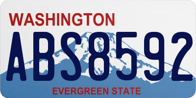 WA license plate ABS8592