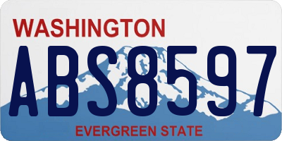 WA license plate ABS8597