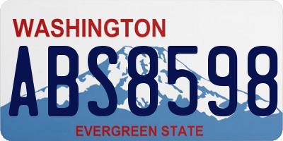 WA license plate ABS8598