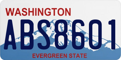 WA license plate ABS8601