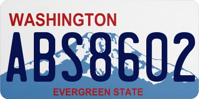 WA license plate ABS8602