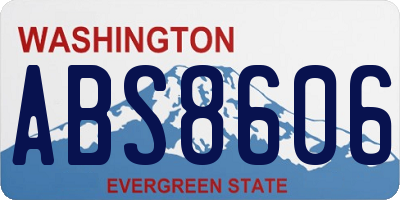 WA license plate ABS8606
