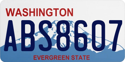 WA license plate ABS8607
