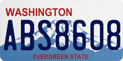 WA license plate ABS8608