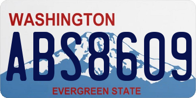 WA license plate ABS8609