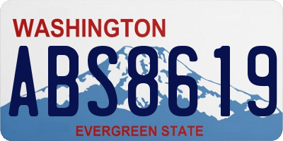 WA license plate ABS8619