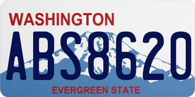 WA license plate ABS8620