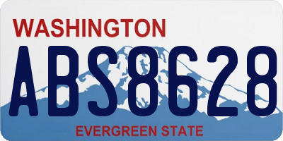 WA license plate ABS8628