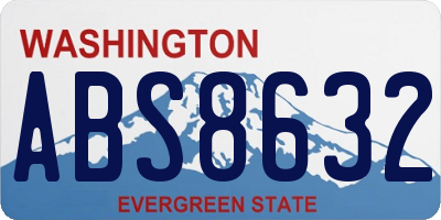 WA license plate ABS8632